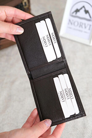 Klasik Hakiki Deri Cüzdan Koyu Kahverengi