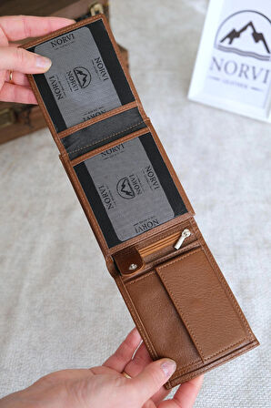 Bozuk Para Bölmeli Hakiki Deri Cüzdan Taba