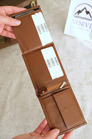 Bozuk Para Bölmeli Hakiki Deri Cüzdan Taba