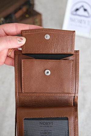 Bozuk Para Bölmeli Hakiki Deri Cüzdan