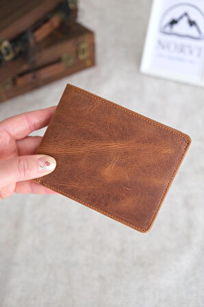  Bozuk Para Gözlü Hakiki Deri Cüzdan Taba Rengi