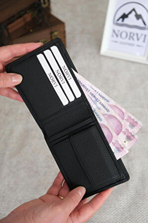 Hakiki Deri Cüzdan Kartlık Siyah