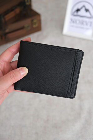 Hakiki Deri Cüzdan Kartlık Siyah