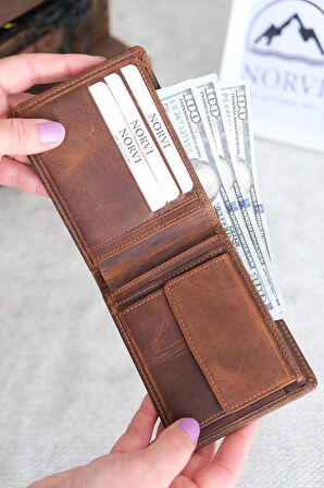 Hakiki Deri Cüzdan Kartlık Fındık Rengi