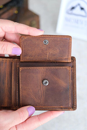 Hakiki Deri Cüzdan Kartlık Fındık Rengi