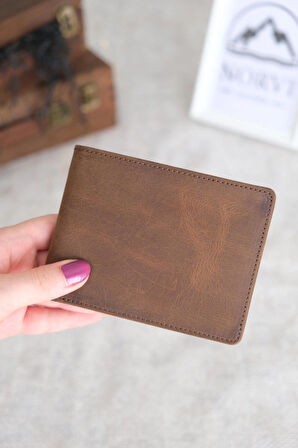  Bozuk Para Gözlü Hakiki Deri Cüzdan Acı Kahverengi