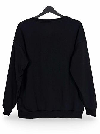 Esrarengiz Western Erkek Kovboy Baskılı Unisex Bisiklet Yaka Oversize Sweatshirt