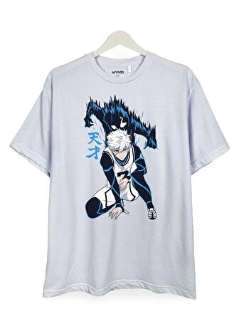 Nagi Blue Lock Baskılı Loose Fit Bisiklet Yaka Unisex Tişört Anime Manga