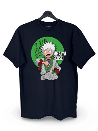 Genç Jiraiya Sensei Naruto Baskılı Loose Fit Bisiklet Yaka Unisex Tişört Anime Manga