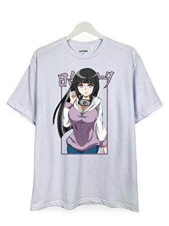 Hinata Naruto Baskılı Loose Fit Bisiklet Yaka Unisex Tişört Anime Manga