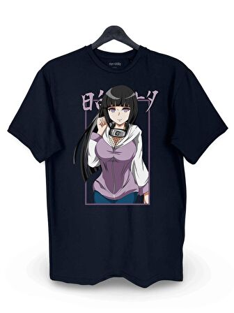 Hinata Naruto Baskılı Loose Fit Bisiklet Yaka Unisex Tişört Anime Manga