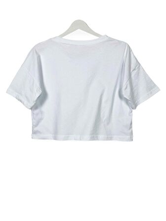 Şeker Kız Candy Baskılı Oversize Crop Tişört