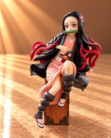 Demon Slayer Nezuko Kamado Oturan Anime Figürü 15 Cm Masaüstü Biblo Popüler Seri Mini Heykelcik