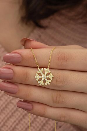 925 Ayar Gold Kartanesi Kadın Gümüş Kolye