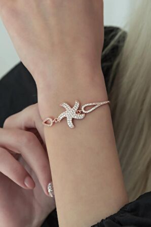 925 Ayar Kelepçe Model Deniz Yıldızı Bileklik Kadın Gümüş Bileklik