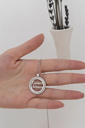 925 Ayar Canım Annem Kolye Kadın Gümüş Kolye