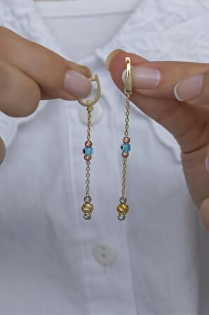 925 Ayar Gümüş Sallantılı Dorika Model Küpe