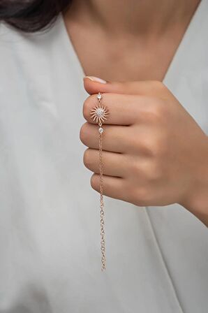925 Ayar Gümüş Rose Zirkon Taşlı Güneş Bileklik