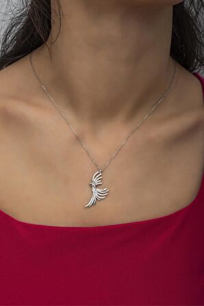 925 Ayar Gümüş Zirkon Taşlı Anka Kuşu Kolye