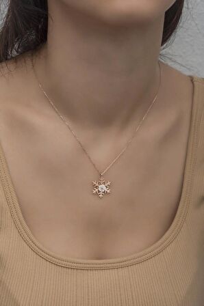 925 Ayar Gümüş Manolya Çiçeği Detaylı Sade Kartanesi Kolye