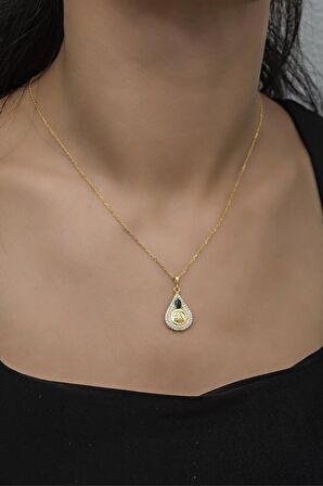 925 Ayar Gümüş Gold Osmanlı Tuğralı  Kolye