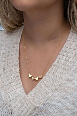 925 Ayar Gümüş Mıknatıslı Ayrılabilir Gold Yonca Kolye