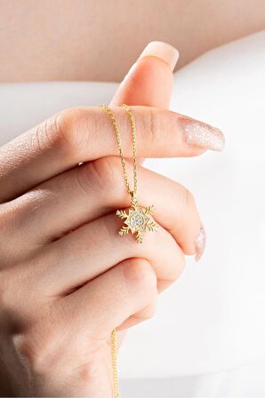 925 Ayar Gümüş Gold Altıgen Tasarım Kartanesi Model Kolye