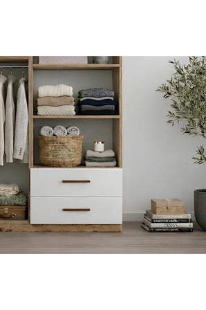 Zitaa 3 Kapaklı Gardırop Aynalı Çekmeceli Raflı Elbise Dolabı