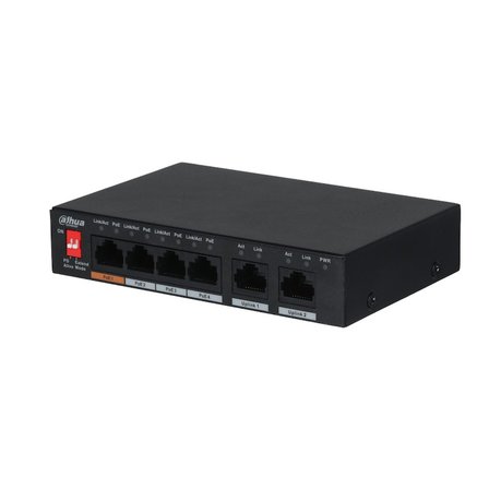 DAHUA PFS3006-4ET-60 4 PORT 10/100 + 2 PORT 10/100 UPLINK 250 METRE 60W POE METAL KASA SWITCH