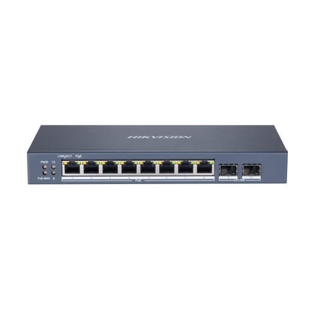 HIKVISION DS-3E1510P-SI 8 PORT GIGABIT+2 PORT GIGABIT SFP UPLINK 110W 300 METRE POE L2 SMART YÖNETİLEBİLİR SWITCH