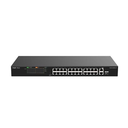 RUIJIE REYEE RG-ES126FGS-LP 24 PORT 10/100 + 2X RJ45 /1X1GB SFP UPLINK COMBO 180W POE RACKMOUNT SWITCH
