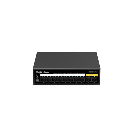 RUIJIE REYEE RG-ES110F-P 8 PORT 10/100 + 2X 10/100 RJ45 UPLINK METAL KASA 110W POE SWITCH