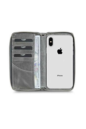 Guard Antik Gri Fermuarlı Portföy Cüzdan