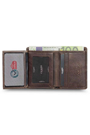 Guard Ekstra İnce Antik Kahverengi Hakiki Deri Erkek Cüzdanı