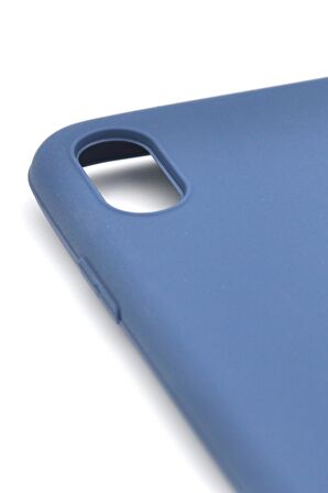 iPhone XS Max Uyumlu Düz Renk Esnek Yumuşak Silikon Kılıf  Rubber İndigo Mavi