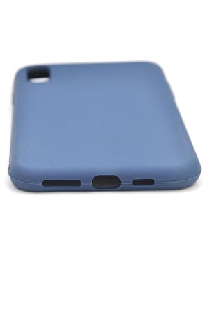 iPhone XS Max Uyumlu Düz Renk Esnek Yumuşak Silikon Kılıf  Rubber İndigo Mavi