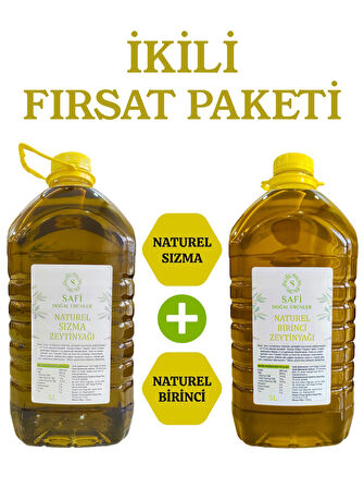 5L Naturel Sızma - 5L Naturel Birinci Zeytinyağı İkili Fırsat Paketi 2x5 L