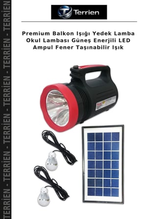 Premium Balkon Işığı Yedek Lamba Okul Lambası Güneş Enerjili LED Ampul Fener Taşınabilir Işık