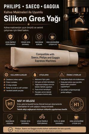 Kahve Makinesi Silikon Gres Yağı 5 gr – Philips, Saeco ve Gaggia Uyumlu H1 Gres