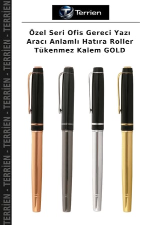 Özel Seri Ofis Gereci Yazı Aracı Anlamlı Hatıra Roller Tükenmez Kalem GOLD