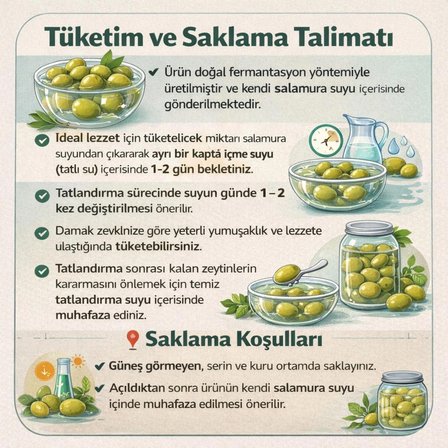 Neshil Doğal Fermente El Kırması Sofralık Yeşil Zeytin 3 Kg (Ayvalık Cinsi)