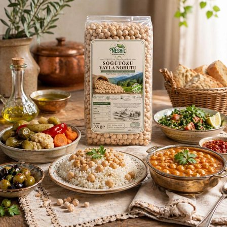 Neshil Organik Yayla Nohutu 500 Gr İri Taneli Doğal Yerli Köy Nohudu