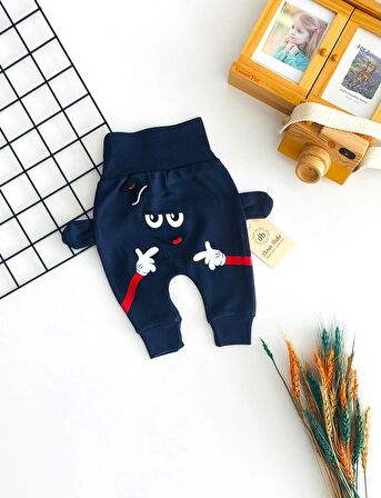 Neşeli Bebekler Cool Boy Baskılı Mevsimlik Kumaş Tek Alt Lacivert