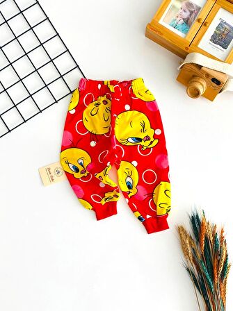 Neşeli Bebekler Tweety Baskılı Tek Alt Kırmızı
