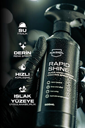 Nasiol Rapidshine Araçlar için Hızlı Nano Seramik Kaplama Spreyi 500 ml