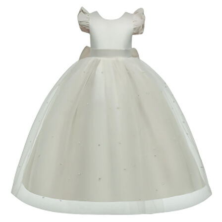 Kız Çocuk Uzun İncili Elbise Doğum Günü Mezuniyet Elbise Balo Elbise