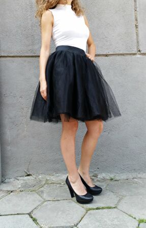 Kadın Siyah Tütü Etek Baby Shower Doğum Günü Nikah Düğün Parti Özel Gün Tütü Etek