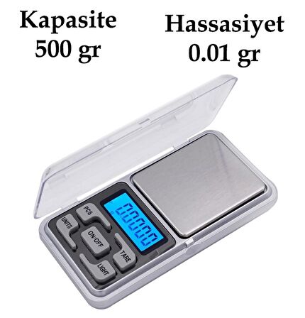 500gr 0.01 Hassas Elektronik Dijital Taşınabilir Cep Terazisi