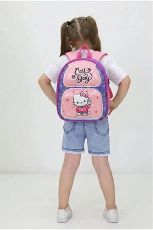 Hello Kitty Kız Çocuk Anaokulu Okul Çantası Pembe Mor Kreş ve Okul Öncesi Sırt Çantası Yeni Sezon