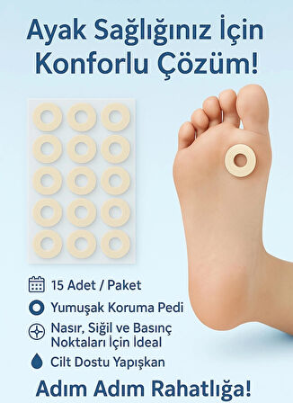 Ayak Nasır Pedi Nasır Yastığı 15 Adet